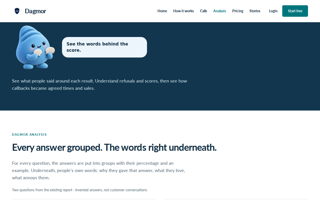 Screenshot of the Dagmor website