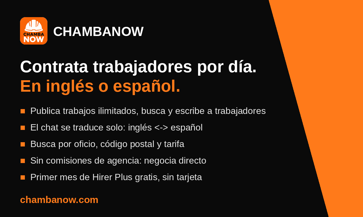 Screenshot of the ChambaNOW website