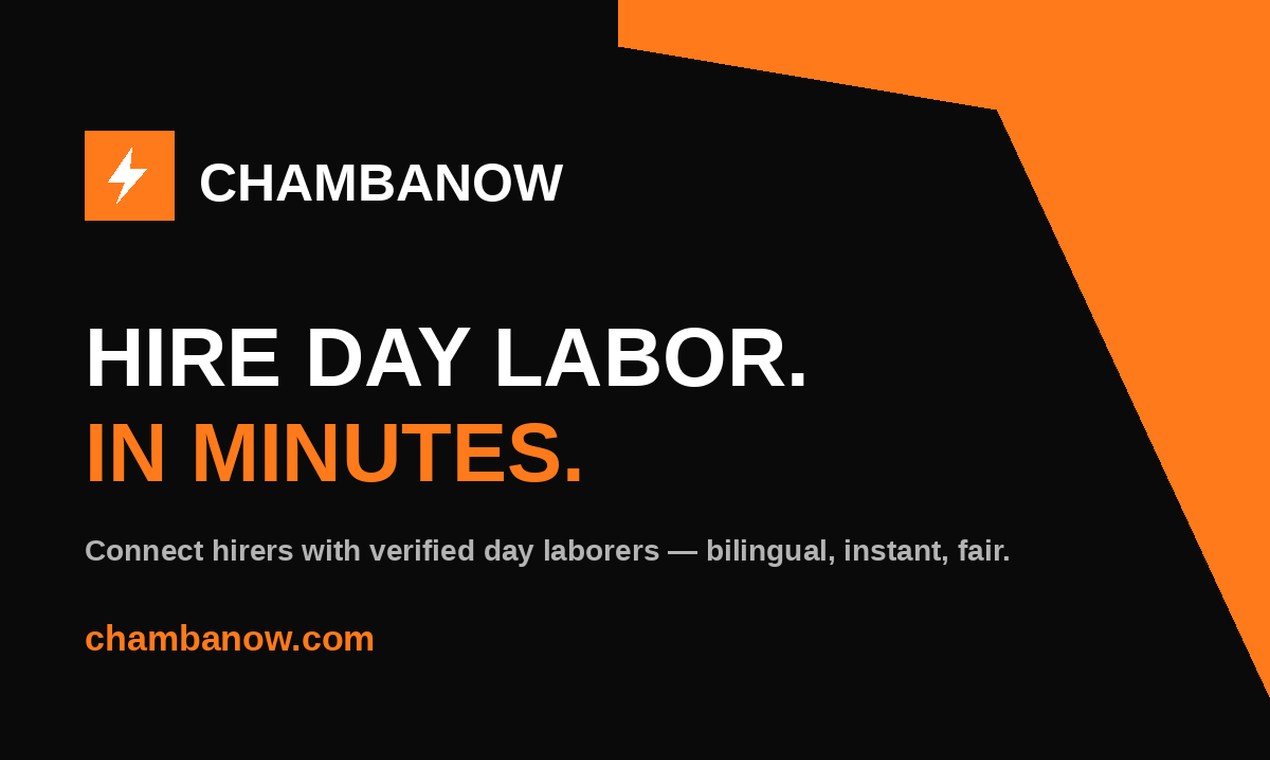 Screenshot of the ChambaNOW website